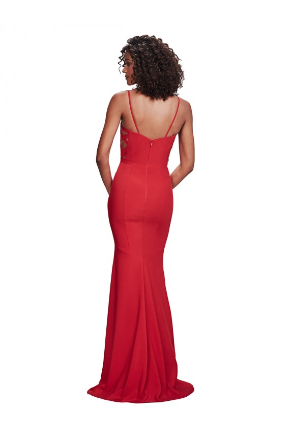 Discount Sleeveless Red Mermaid Spaghetti Straps Prom Dress Canada