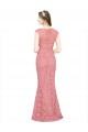 Discount Sleeveless Salmon Mermaid Strapless Lace Prom Dress Canada