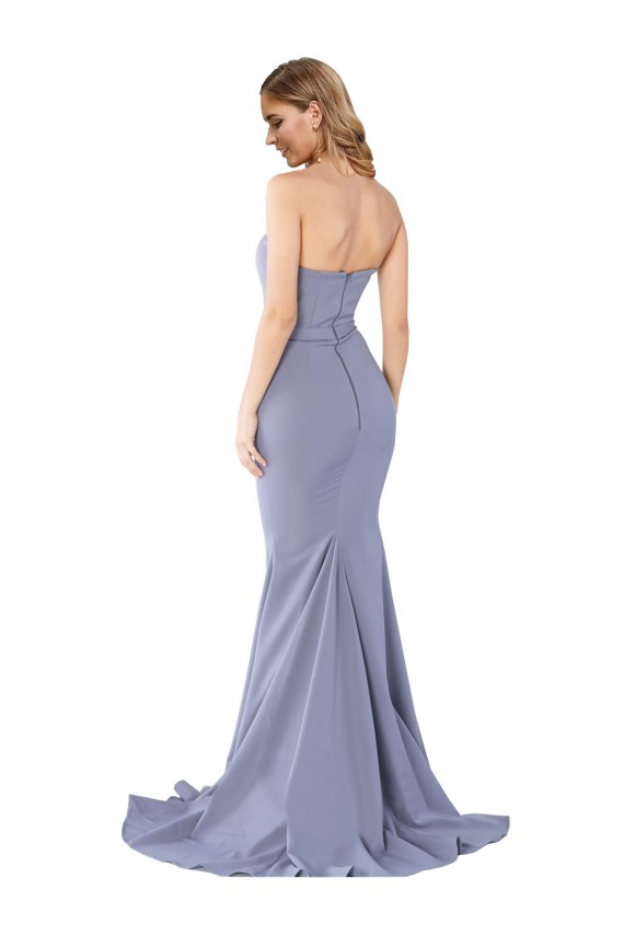 Discount Sleeveless Smoke Blue Low Back Mermaid Sweetheart Prom Dress Canada