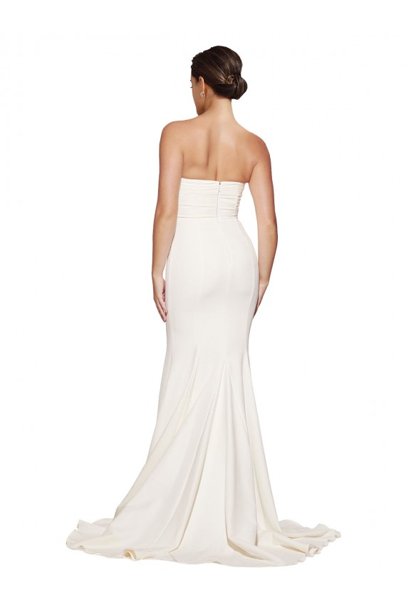Discount Sleeveless Ivory Low Back Mermaid Cowl Neck Prom Dress Canada
