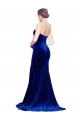 Discount Sleeveless Royal Blue Low Back Mermaid Stretch Velvet Sweetheart Prom Dress Canada
