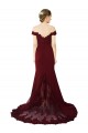 Discount Sleeveless Burgundy Gold V-Back Mermaid Off the Shoulder Prom Dress Canada