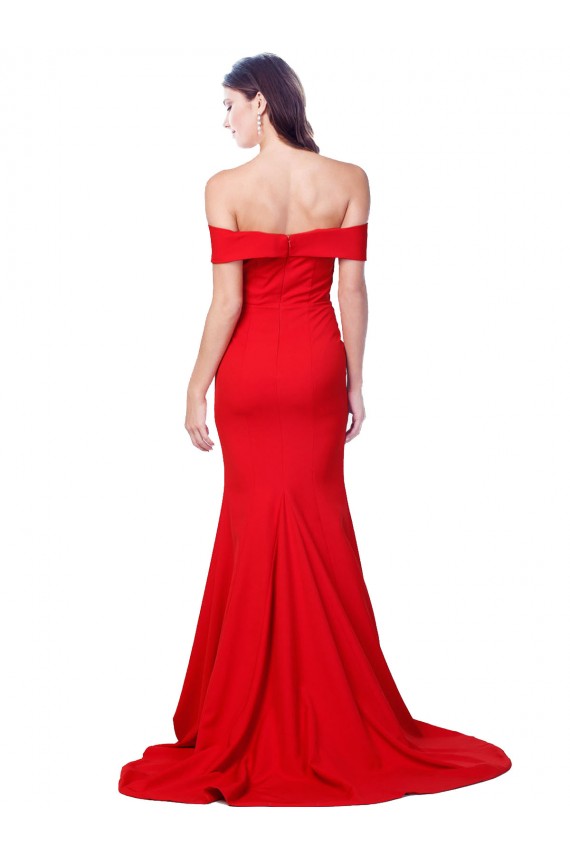 Discount Sleeveless Red Mermaid Sweetheart Stretch Crepe Prom Dress Canada