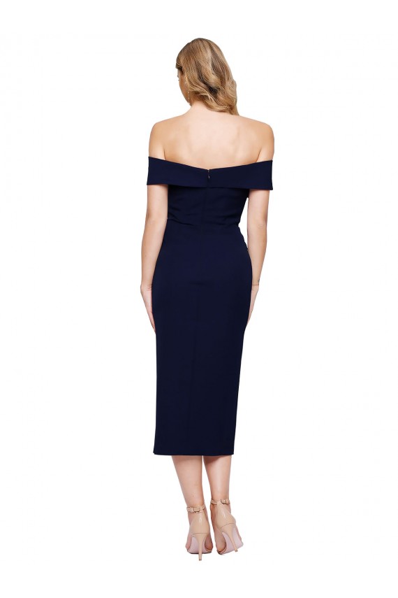 Discount Sleeveless Dark Navy Mermaid Sweetheart Stretch Crepe Prom Dress Canada