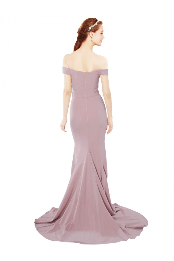 Discount Sleeveless Dusty Pink Mermaid Off the Shoulder Prom Dress Canada