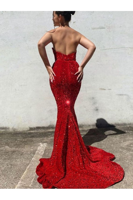 Discount Sleeveless Burgundy Mermaid Sweetheart Prom Dress Canada