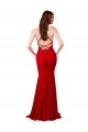 Discount Sleeveless Red Low Back Mermaid V-Neck Prom Dress Canada