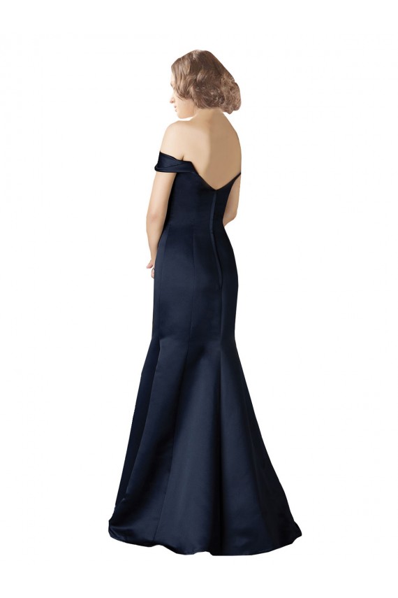 Discount Cap Sleeves Dark Navy Mermaid Off the Shoulder Prom Dress Canada