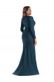 Discount Long Sleeves Atlantic Blue Mermaid V-Neck Plus Size Formal Prom Dress Canada