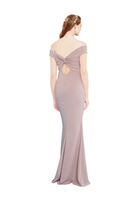 Discount Sleeveless Dusty Pink Keyhole Back Mermaid Off the Shoulder Prom Dress Canada