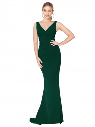 Discount Sleeveless Midnight Green Mermaid V-Neck Prom Dress Canada