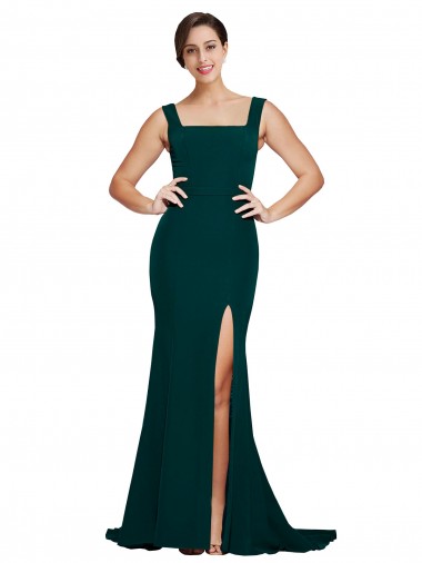 Discount Sleeveless Midnight Green Sheath Square Neck Prom Dress Canada