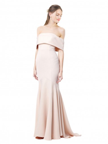 Discount Sleeveless Nude Mermaid Off the Shoulder Prom Dress Canada