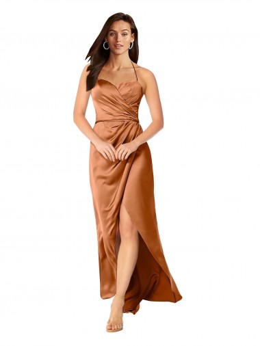 Discount Sleeveless Orange Low Back A-Line Spaghetti Straps High Low Prom Dress Canada