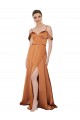 Discount Cold Shoulder Orange Low Back A-Line Spaghetti Straps Prom Dress Canada