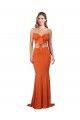 Discount Sleeveless Orange Mermaid Strapless Prom Dress Canada