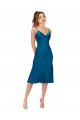Discount Sleeveless Peacock Blue Low Back A-Line V-Neck Prom Dress Canada