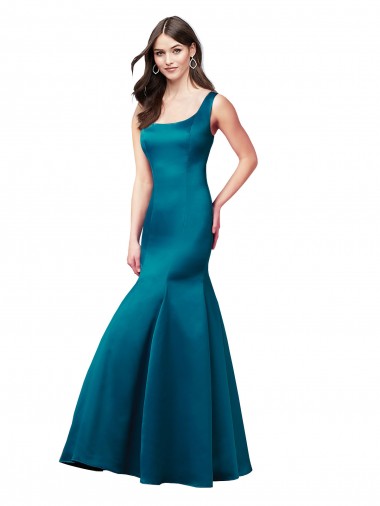 Discount Sleeveless Peacock Blue Mermaid Bateau Neck Prom Dress Canada