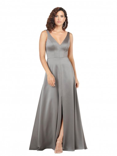 Discount Sleeveless Pearl Grey A-Line V-Neck Prom Dress Canada