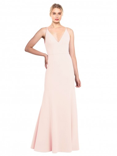 Discount Sleeveless Pink V-Back A-Line High Neck Stretch Crepe Prom Dress Canada
