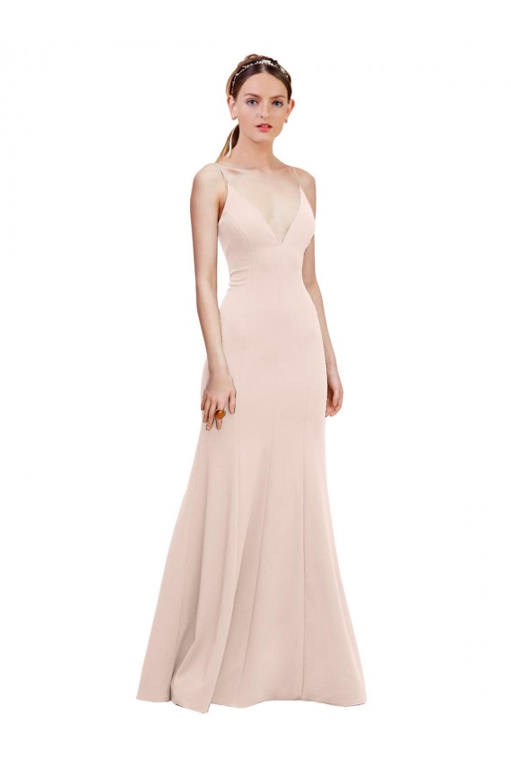 Discount Sleeveless Pink V-Back A-Line V-Neck Prom Dress Canada