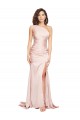 Discount Sleeveless Pink Sheath One Shoulder Black Tie Prom Dress Canada
