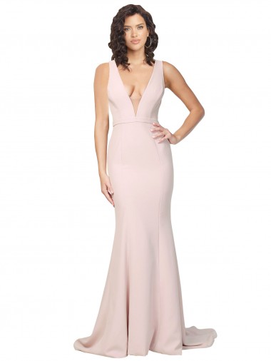 Discount Sleeveless Pink V-Back Sheath V-Neck Black Tie Prom Dress Canada