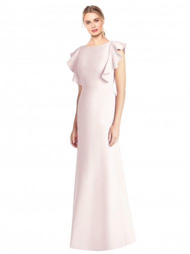Discount Cap Sleeves Pink Open Back Trumpet Bateau Neck Prom Dress Canada