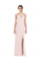 Discount Sleeveless Pink Low Back Trumpet Halter Neck Prom Dress Canada