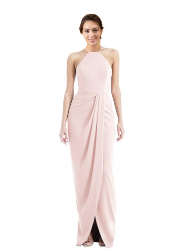 Discount Sleeveless Pink Trumpet Halter Neck Prom Dress Canada