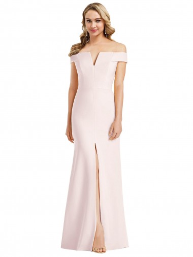 Discount Sleeveless Pink Trumpet Off the Shoulder Prom Dress Canada