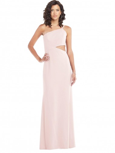 Discount Sleeveless Pink Trumpet One Shoulder Prom Dress Canada