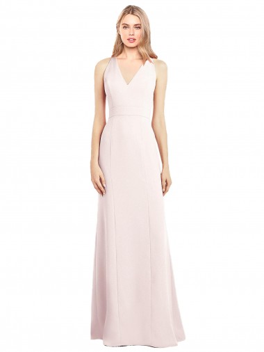 Discount Sleeveless Pink Keyhole Back Trumpet V-Neck Prom Dress Canada