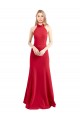 Discount Sleeveless Red Open Back A-Line Halter Neck Prom Dress Canada
