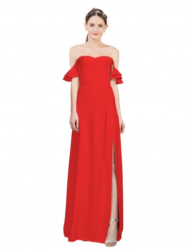 Discount Sleeveless Red A-Line Sweetheart Stretch Crepe Prom Dress Canada