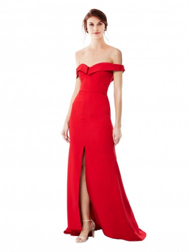 Discount Sleeveless Red A-Line Off the Shoulder Prom Dress Canada