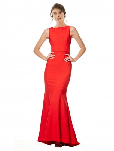Discount Sleeveless Red Open Back Mermaid Halter Neck Prom Dress Canada