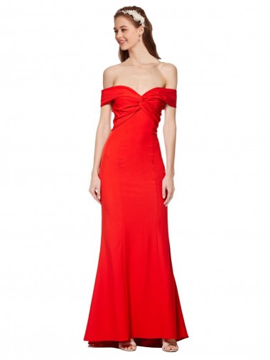 Discount Sleeveless Red Mermaid Off the Shoulder Prom Dress Canada