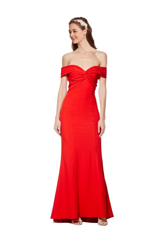 Discount Sleeveless Red Mermaid Off the Shoulder Prom Dress Canada