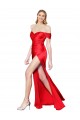 Discount Sleeveless Red Mermaid High Neck Stretch Satin Prom Dress Canada