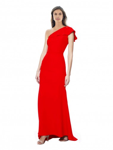 Discount Sleeveless Red Mermaid One Shoulder Prom Dress Canada