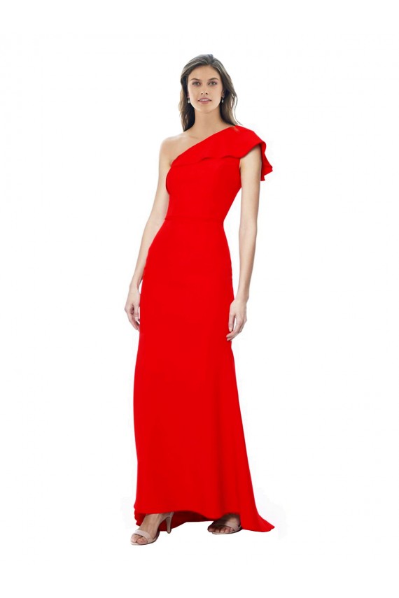 Discount Sleeveless Red Mermaid One Shoulder Prom Dress Canada