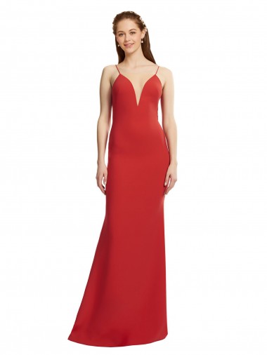 Discount Sleeveless Red Open Back Mermaid Spaghetti Straps Prom Dress Canada