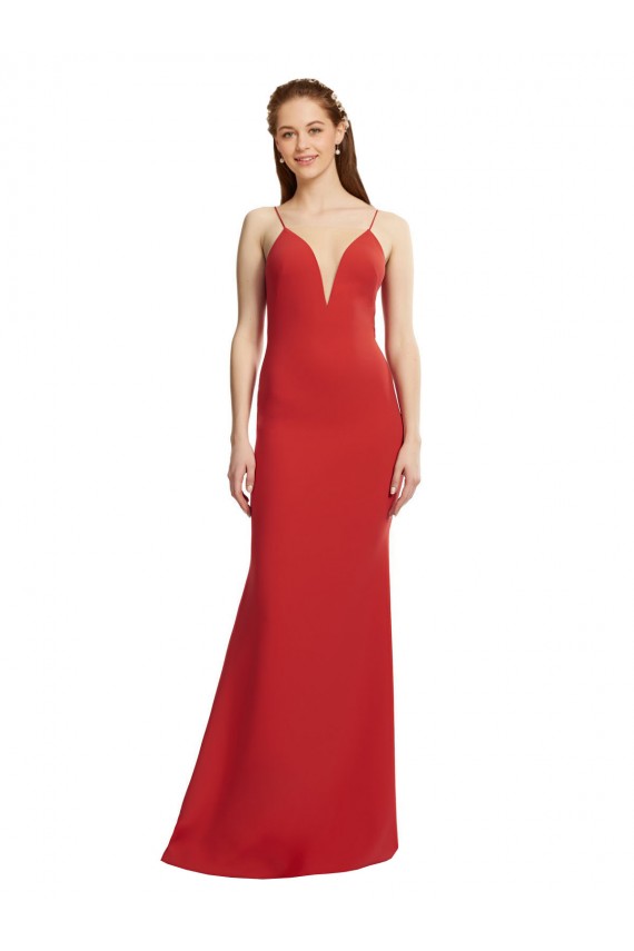 Discount Sleeveless Red Open Back Mermaid Spaghetti Straps Prom Dress Canada
