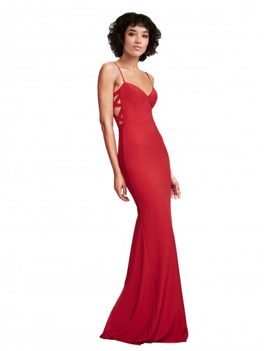 Discount Sleeveless Red Mermaid Spaghetti Straps Prom Dress Canada