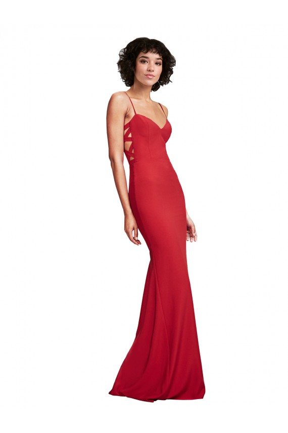 Discount Sleeveless Red Mermaid Spaghetti Straps Prom Dress Canada