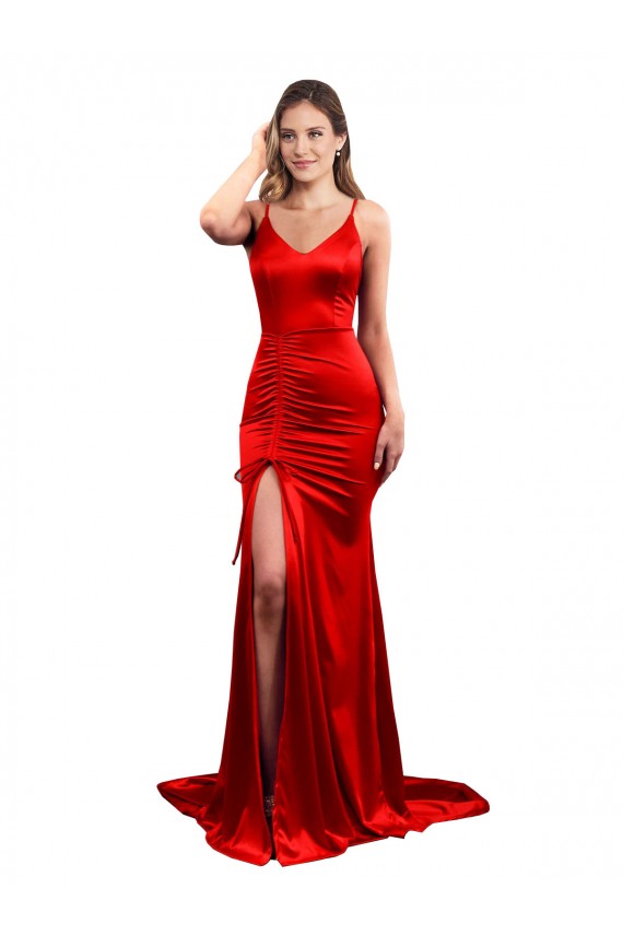 Discount Sleeveless Red Low Back Mermaid Sweetheart Prom Dress Canada