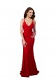 Discount Sleeveless Red Low Back Mermaid V-Neck Prom Dress Canada