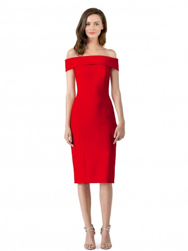 Discount Sleeveless Red Sheath Off the Shoulder Prom Dress Canada