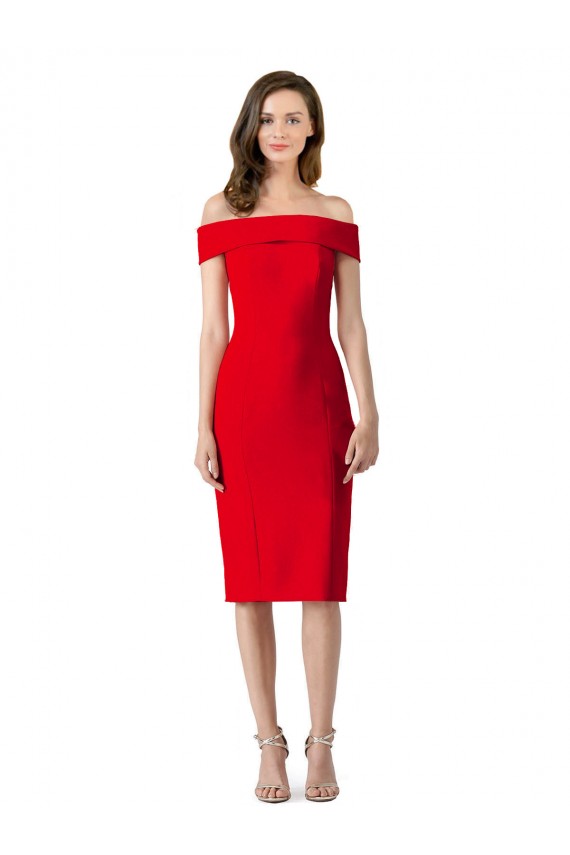 Discount Sleeveless Red Sheath Off the Shoulder Prom Dress Canada